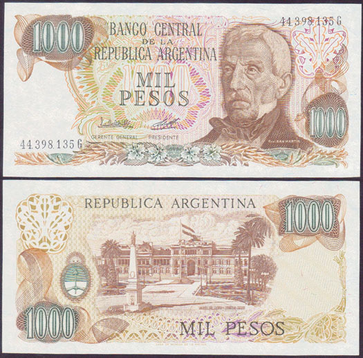 1976-83 Argentina 1,000 Pesos (P.304c) Unc L001384